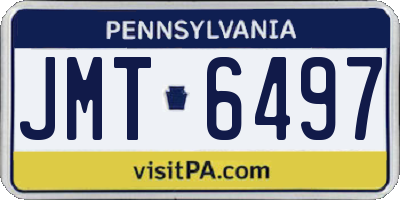 PA license plate JMT6497