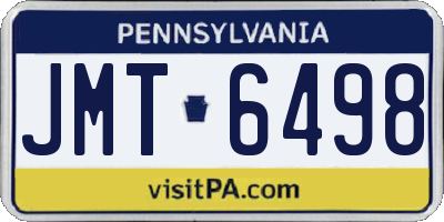 PA license plate JMT6498