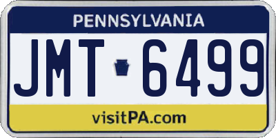 PA license plate JMT6499