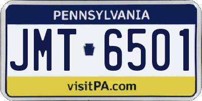 PA license plate JMT6501
