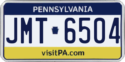 PA license plate JMT6504