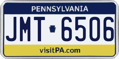 PA license plate JMT6506