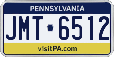 PA license plate JMT6512