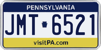 PA license plate JMT6521
