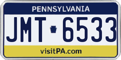 PA license plate JMT6533