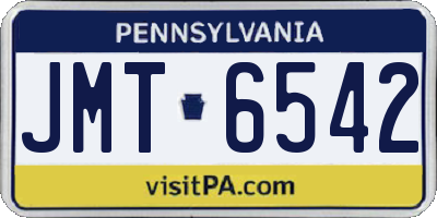 PA license plate JMT6542