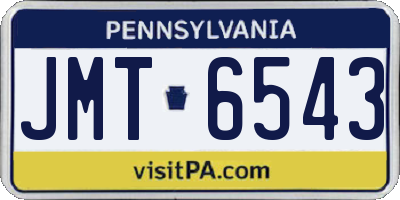 PA license plate JMT6543