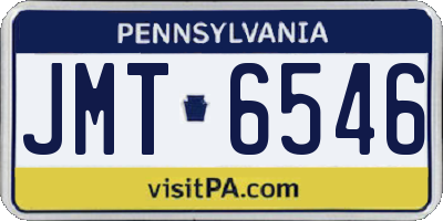 PA license plate JMT6546