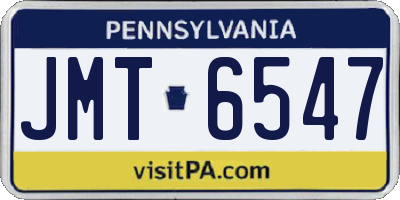PA license plate JMT6547