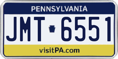 PA license plate JMT6551