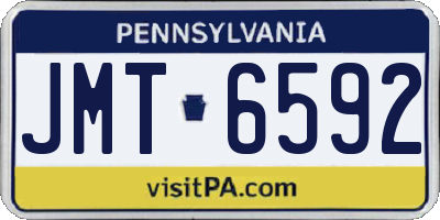 PA license plate JMT6592