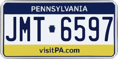 PA license plate JMT6597