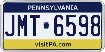 PA license plate JMT6598