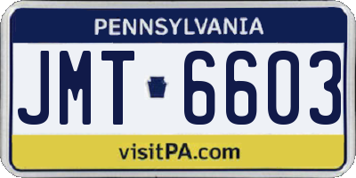 PA license plate JMT6603