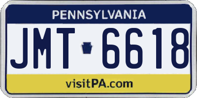 PA license plate JMT6618