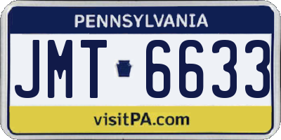 PA license plate JMT6633