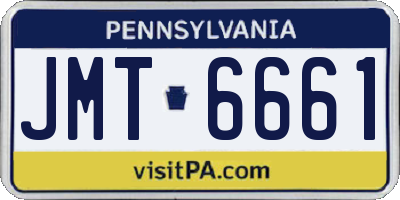 PA license plate JMT6661