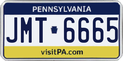 PA license plate JMT6665
