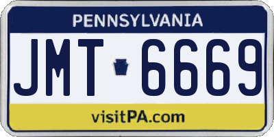 PA license plate JMT6669