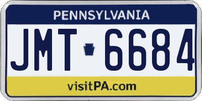 PA license plate JMT6684