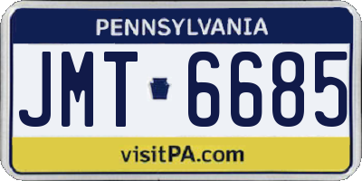 PA license plate JMT6685