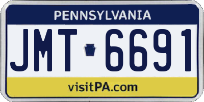 PA license plate JMT6691