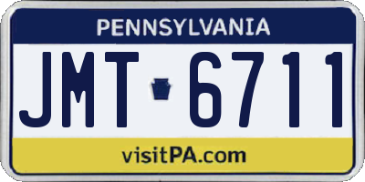 PA license plate JMT6711