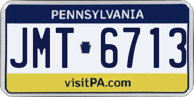 PA license plate JMT6713