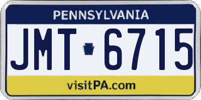 PA license plate JMT6715