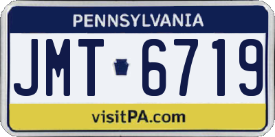 PA license plate JMT6719