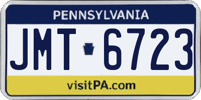 PA license plate JMT6723