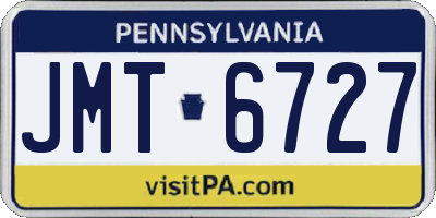 PA license plate JMT6727
