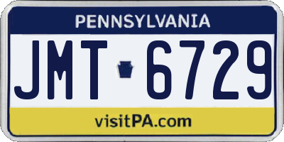 PA license plate JMT6729