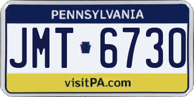 PA license plate JMT6730