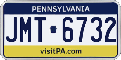 PA license plate JMT6732