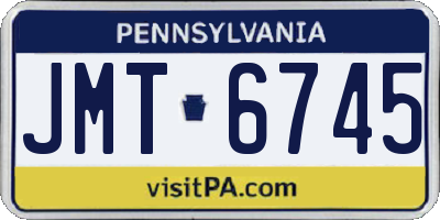 PA license plate JMT6745