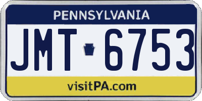 PA license plate JMT6753