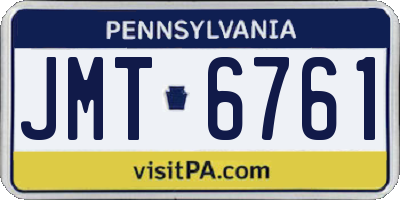 PA license plate JMT6761