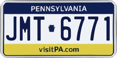 PA license plate JMT6771