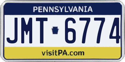 PA license plate JMT6774