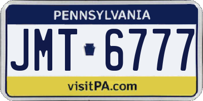 PA license plate JMT6777