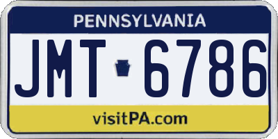 PA license plate JMT6786