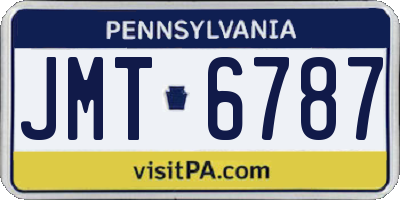 PA license plate JMT6787