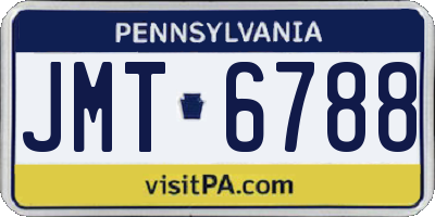 PA license plate JMT6788