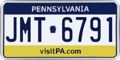 PA license plate JMT6791