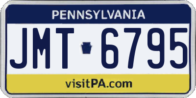 PA license plate JMT6795