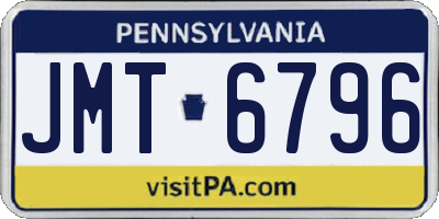PA license plate JMT6796