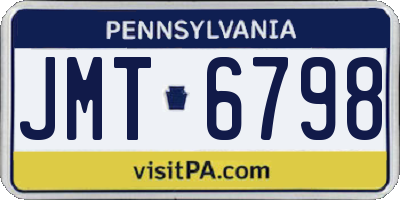 PA license plate JMT6798