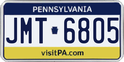PA license plate JMT6805