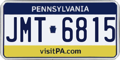 PA license plate JMT6815